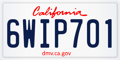 CA license plate 6WIP701
