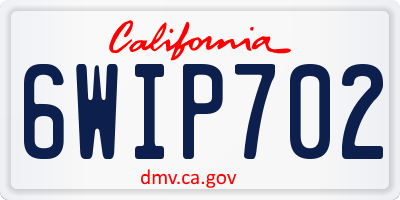 CA license plate 6WIP702