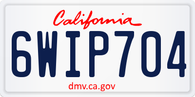CA license plate 6WIP704