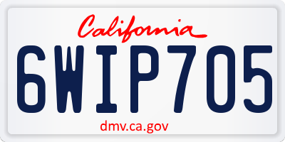 CA license plate 6WIP705