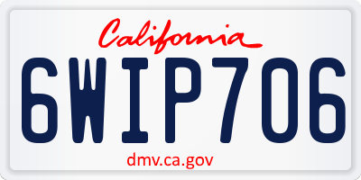 CA license plate 6WIP706