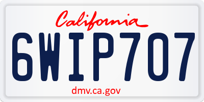 CA license plate 6WIP707