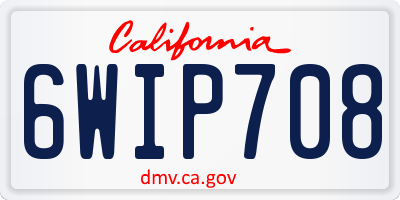 CA license plate 6WIP708