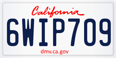 CA license plate 6WIP709