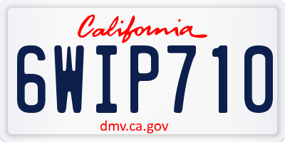 CA license plate 6WIP710
