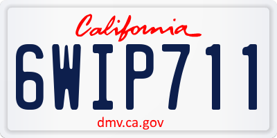 CA license plate 6WIP711