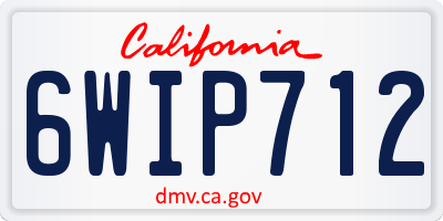 CA license plate 6WIP712