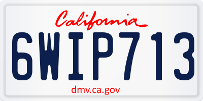 CA license plate 6WIP713