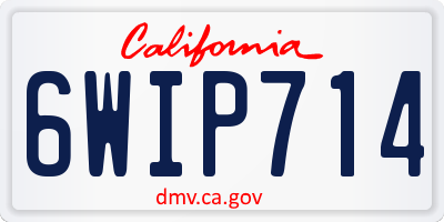 CA license plate 6WIP714