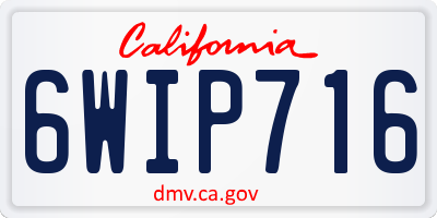 CA license plate 6WIP716