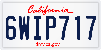 CA license plate 6WIP717