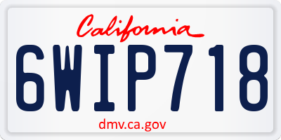 CA license plate 6WIP718