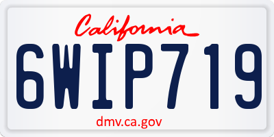 CA license plate 6WIP719