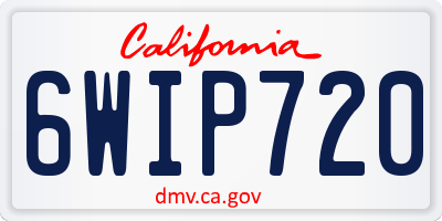 CA license plate 6WIP720