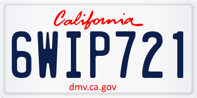 CA license plate 6WIP721