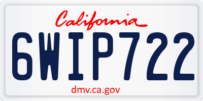 CA license plate 6WIP722