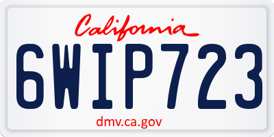 CA license plate 6WIP723