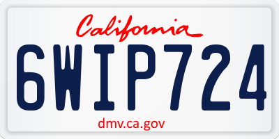 CA license plate 6WIP724