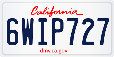 CA license plate 6WIP727