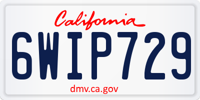 CA license plate 6WIP729