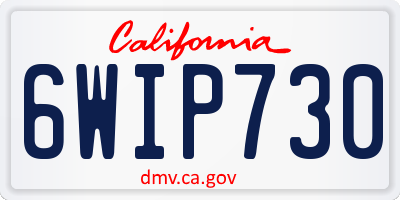 CA license plate 6WIP730