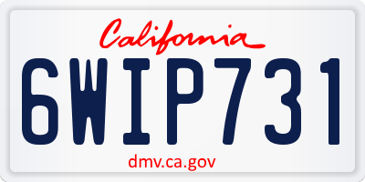 CA license plate 6WIP731