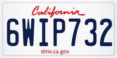 CA license plate 6WIP732