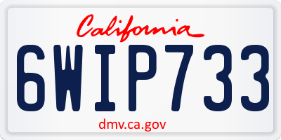 CA license plate 6WIP733
