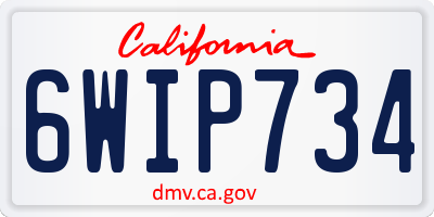 CA license plate 6WIP734
