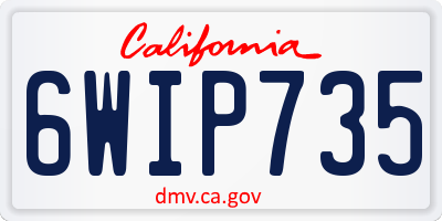 CA license plate 6WIP735