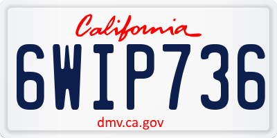 CA license plate 6WIP736