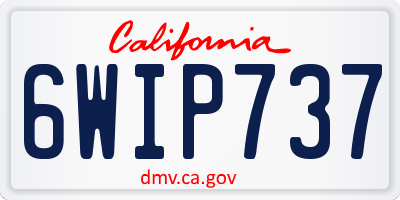 CA license plate 6WIP737