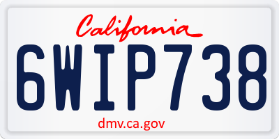 CA license plate 6WIP738