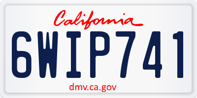 CA license plate 6WIP741