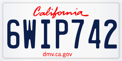CA license plate 6WIP742