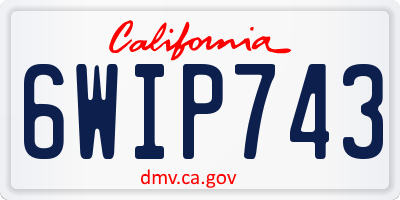 CA license plate 6WIP743