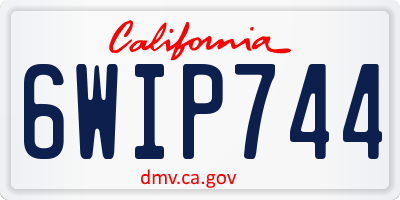 CA license plate 6WIP744
