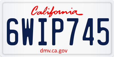 CA license plate 6WIP745