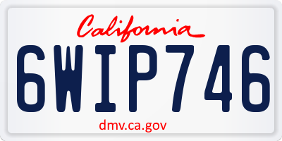 CA license plate 6WIP746