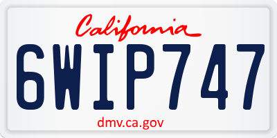 CA license plate 6WIP747