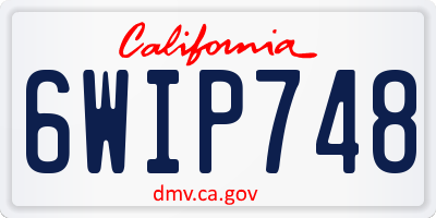 CA license plate 6WIP748