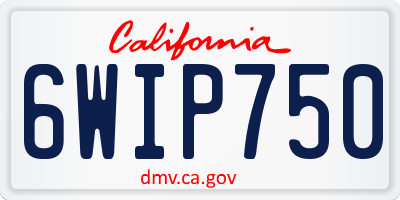 CA license plate 6WIP750