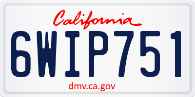CA license plate 6WIP751