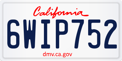 CA license plate 6WIP752