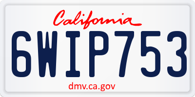 CA license plate 6WIP753