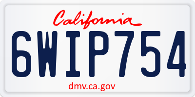 CA license plate 6WIP754