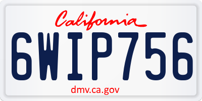 CA license plate 6WIP756