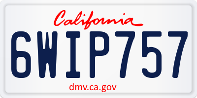 CA license plate 6WIP757
