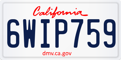 CA license plate 6WIP759