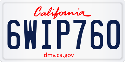 CA license plate 6WIP760
